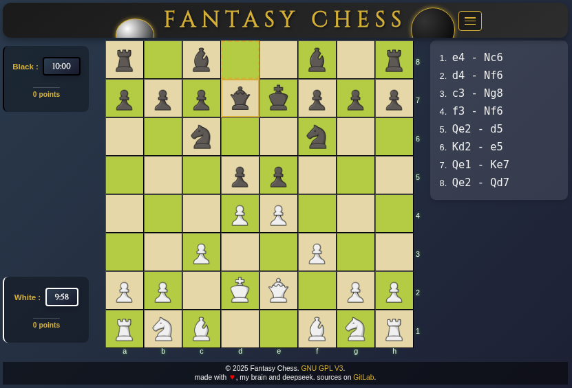 Fantasy Chess Game Screenshot